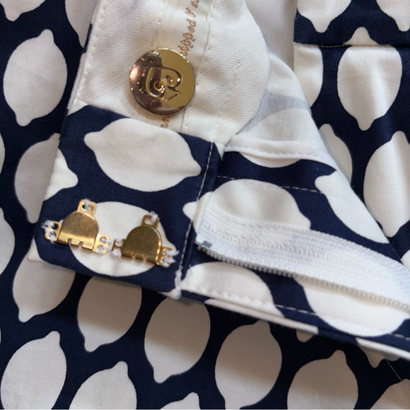 Printed Navy & White Slim Crop Pants - Picture 7 of 12